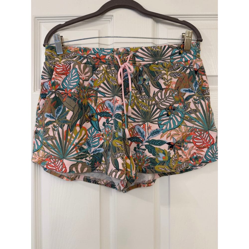 Vera Bradley Pajama Shorts Rain Forest Canopy Pink/Green Sz Medium